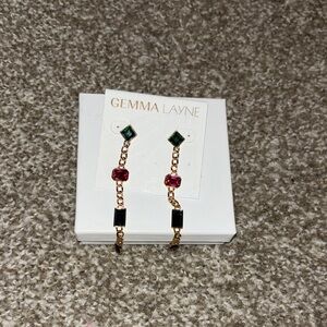 New Gemma Layne and Gold and Pink Chain Earrings